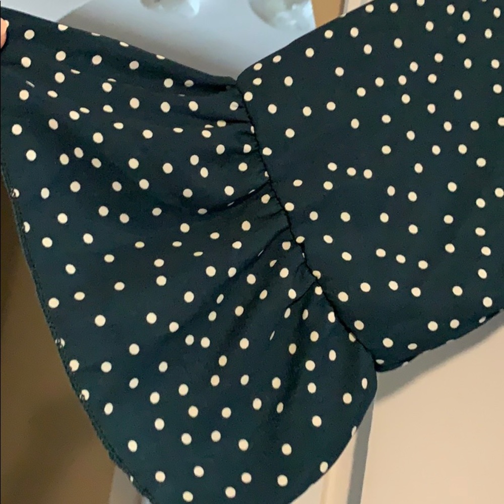 Polka dotted deep green and white dress - Picture 5 of 5